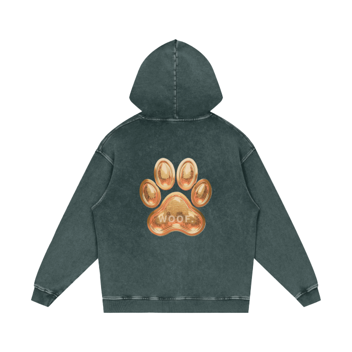 Pitbull. Acid Wash Oversize Hoodie | Dark Green