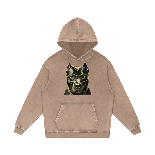 Pitbull. Acid Wash Oversize Hoodie | Sand