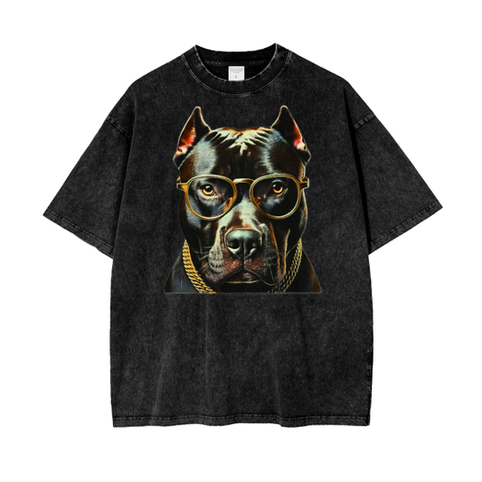 Pitbull. Acid Wash Oversize Tee | Black