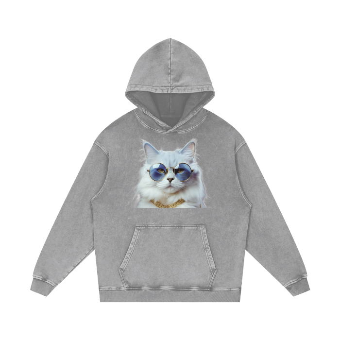 Persian. Acid Wash Oversize Hoodie | Light Gray