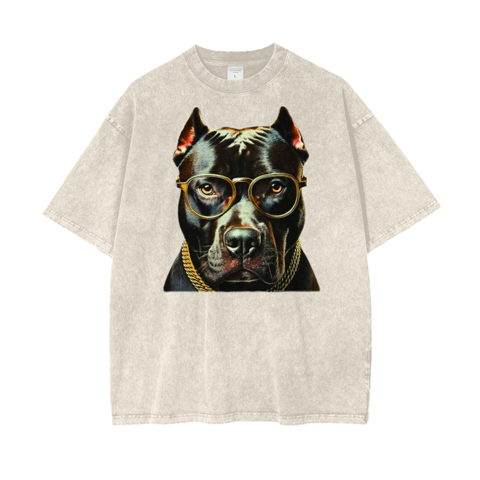 Pitbull. Acid Wash Oversize Tee | Apricot